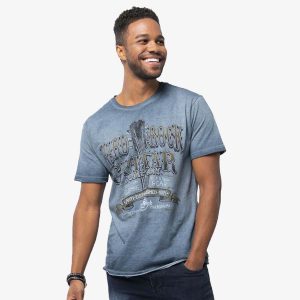 Men's Pigment Wash Headstock Graphic Tee
