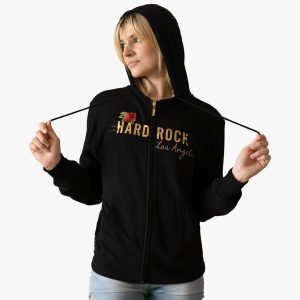 Women's Gold Foil & Roses Full Zip Hoodie
